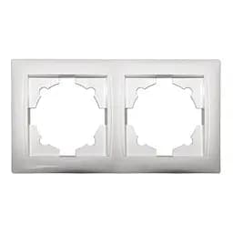 Рамка для розеток и выключателей 2 гнезда горизонтальная Primera белая 3022 LUXEL