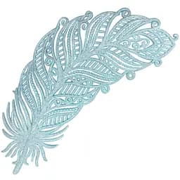 Елочная игрушка MIS LT Перо 7,5х15,5Х1,5 см голубой