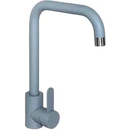 Смеситель кухонный Platinum KT 11 (3008B-FH) поворотный однорычажный из нержавеющей стали серый