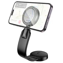 Автотримач з БЗП Hoco HW29 Magnetic Wireless Charging 15W Black - мініатюра 3