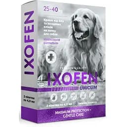 Краплі проти іксодових кліщів, бліх та комарів Unicum Ixofen для собак 25-40 кг 2 піп. х 4 мл
