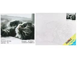 Набор для росписи по номерам Котик в лучах, Strateg, 40x50 см, DY109