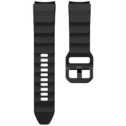Ремінець для Samsung Galaxy Watch 4 Classic 42mm - чорно-білий ширина кріплення 20мм силікон розмір L Watchbands Ribbed (W11-8WB17759971)