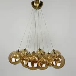 Люстра-пучок с янтарными плафонами Line.F MJ 142-650 AB+AM