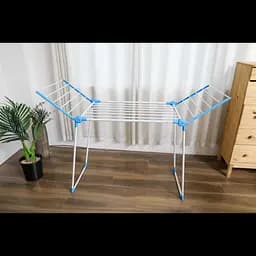 Сушарка для білизни розкладна біла з синім Clothes dryer 154x59x108см - мініатюра 4
