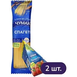 Набор: Изделия макаронные Чумак Спагетти 400 г + Томатная паста Чумак 140 г (2 п. x 70 г)