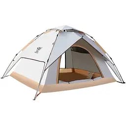 Автоматическая палатка большая на 3–4 человека с 2 входами водонепроницаемая 200×230×140 песочно-бежевая OldBro CC-BJL-A05