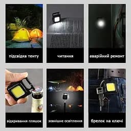 Ліхтарик карабін Keychain Light W5130 магнітний 7 режимів - мініатюра 7