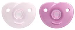 Пустышка силиконовая Philips Avent Soothie для новорожденных, 0-6 месяцев, розовый, 2 шт. (SCF099/22)
