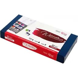 Набір акварельних фарб MODERN металевий пенал Індіго 21 кольорів х 2,5 мл кювета Rosa Gallery