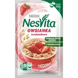 Каша вівсяна Nesvita солодка з молоком і шматочками полуниці 45 г