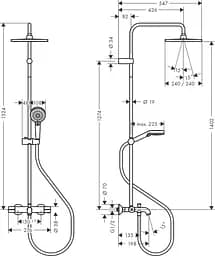 Душова система Hansgrohe Vernis Shape Showerpipe 240 1jet з термостатом Matt Black 26900670, Чорний матовий - мініатюра 7