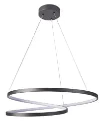 Люстра подвесная светодиодная круглая Goldlux 328175 Zefira 60 Led 1x52W 4000K 4900Lm IP20 Антрацит