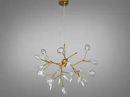 Подвесная люстра "Светлячок" от украинского производителя, 27 ламп, золото