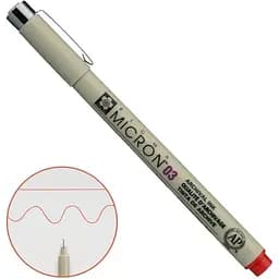 Линер Pigma Micron (0.3) 0.35 мм Красный Sakura