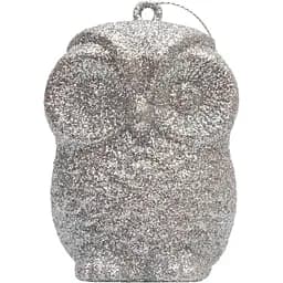 Елочная игрушка Сова Devilon 7.6 см серебристый пластик декоративная новогодняя фигурка (004843)