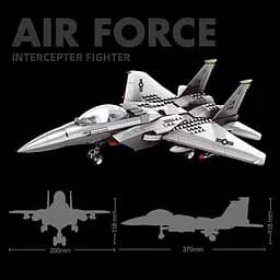 Конструктор Wange Винищувач F-15 Eagle Fighter  військова техніка авіація літак ,262 деталі - мініатюра 4