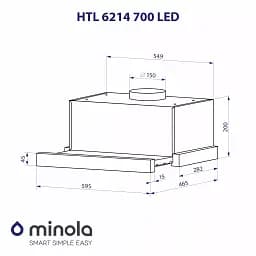 Витяжка телескопічна Minola HTL 6214 BLF 700 LED - мініатюра 10