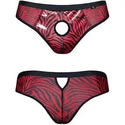 Мужские трусы-бразилианы Regnes Fetish Planet otwartym M (черный с красным)