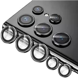 Защитное стекло на камеру DK для Samsung Galaxy S23 Ultra S918 Metal Ring Eagle Eye 015718 black