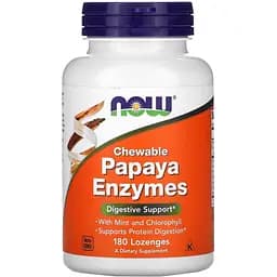 Натуральная добавка NOW Papaya Enzymes, 180 жевательных таблеток