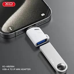 OTG-адаптер XO NB256A USB-A female to Lightning with lanyard Білий - мініатюра 3