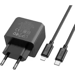Сетевое зарядное устройство Hoco CS14A Ocean PD20W+QC3.0 charger set(C to iP) черный
