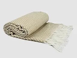 Плед бавовняний Vladi Валенсія Антоніо 140х200 біло-світло-бежевий (102731)