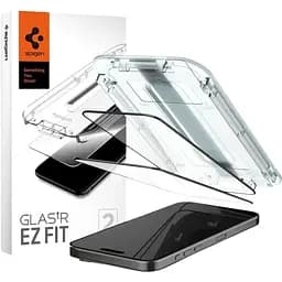 Захисне скло Spigen Screen Protector EZ FIT GLAS.tR Black для iPhone 15 Pro Max (2 шт.) (AGL06873)