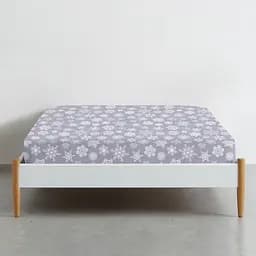 Простирадло Cosas на резинці 100х200 snowflakes cs2, сірий (SnowflakesWhiteGrey_100x200x20) - мініатюра 2