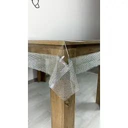 Скатертина силіконова зі срібною перлинною стрічкою 310х100 см