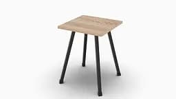 Табурет Ferrum-decor 430x320x320 Черный металл ДСП Дуб Сонома 16 мм (FRD-104640)