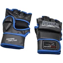 Рукавиці для MMA PowerPlay 3058 Black/Blue - S - мініатюра 3