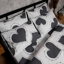 Набір наволочок Moon&Star Бязь Gold Люкс Grey Love 70х70 см 2 шт - мініатюра 2