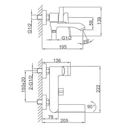 Змішувач для ванни Frap F3275-19 - мініатюра 6