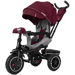 Велосипед трехколесный Tilly CAYMAN с пультом и усиленной рамой T-381/7 Красный лен /1/