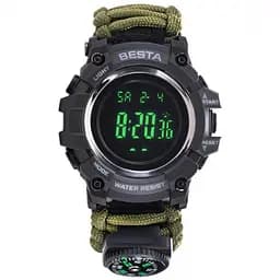 Годинники чоловічі наручні Besta Tactical з компасом (Зелений) - мініатюра 4
