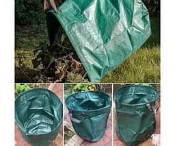 Садовий мішок для листя з ручками, 120 л, зелений - мініатюра 3