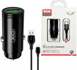 Автомобильное зарядное устройство XO CC39 QC3.0 18W Car charger with Type-c suit (NB103) Черный