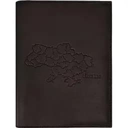 Кожаная обложка BlankNote Standart с картой Украины для нотариального реестра темно-коричневый