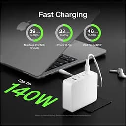 Мережевий зарядний пристрій Belkin Boost Up Charge Pro GaN 4-Ports Charger 140W White (WCH014BTWH) [158904] - мініатюра 6