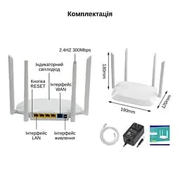 Маршрутизатор XON SmartLink X300S5 300Мбіт/с 2.4 ГГц Чорний (CNSWSW024403B 4104) - мініатюра 4