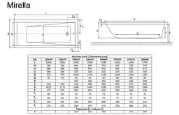 Акрилова вана Radaway Mirella 130x70 + ніжки WA1-48-130×070 - мініатюра 2