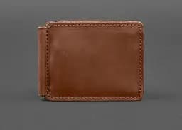 Кожаный портмоне 13.0 зажим Светло-коричневый Crazy Horse