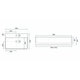 Умивальник Rea Gina 43,5x59 white (REA-U0677) - мініатюра 5