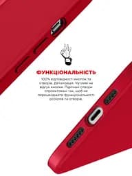 Силиконовый чехол для Apple iPhone 12 Pro Max, ICON2 Case, красный, противоударный, панель, защита всего корпуса, матовая поверхность Soft Touch, выступает над дисплеем, совместим с защитными стеклами и пленками, с микрофиброй, ArmorStandart (ARM60576) - мініатюра 4