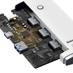 Хаб конвертер розгалужувач Baseus Lite Series 4-in-1 Usb-A to 4xUsb 3.0 білий 25 cm WKQX030002 - мініатюра 6