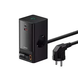 Зарядний подовжувач Baseus PowerCombo Digital PowerStrip 2AC+1U+1C+Retractable-C 65W 150 см - мініатюра 3