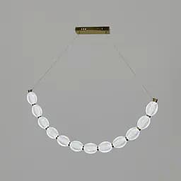 Дугова Led люстра з 12 прозорими рельєфними кульками у корпусі 100 см | Line F | Арт. MJ344-1000L AB+CL