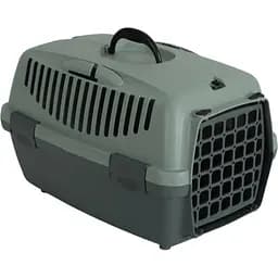 Переноска для тварин Stefanplast Gulliver 1 Green Line з пластиковими дверима до 6 кг, сіро-зелена (97098)